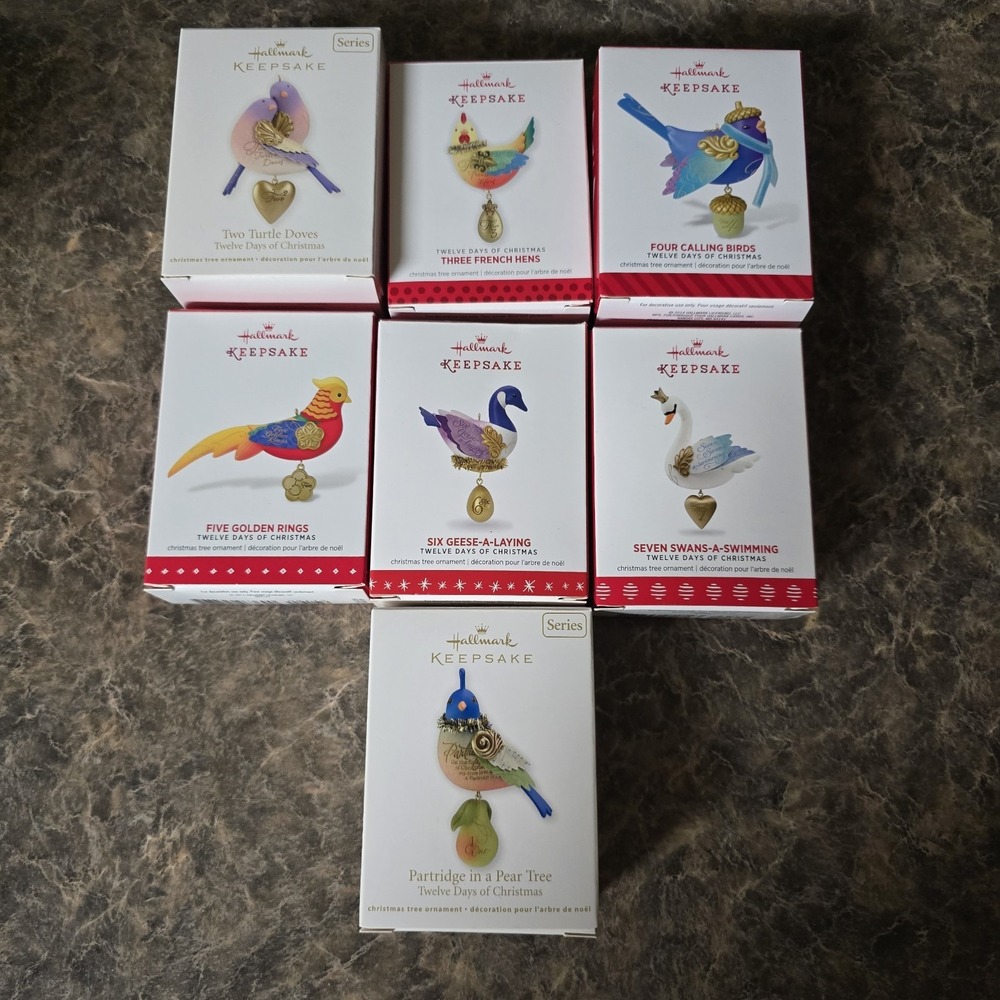 Hallmark Twelve Days of Christmas Lot Of‎ 7 Ornaments
